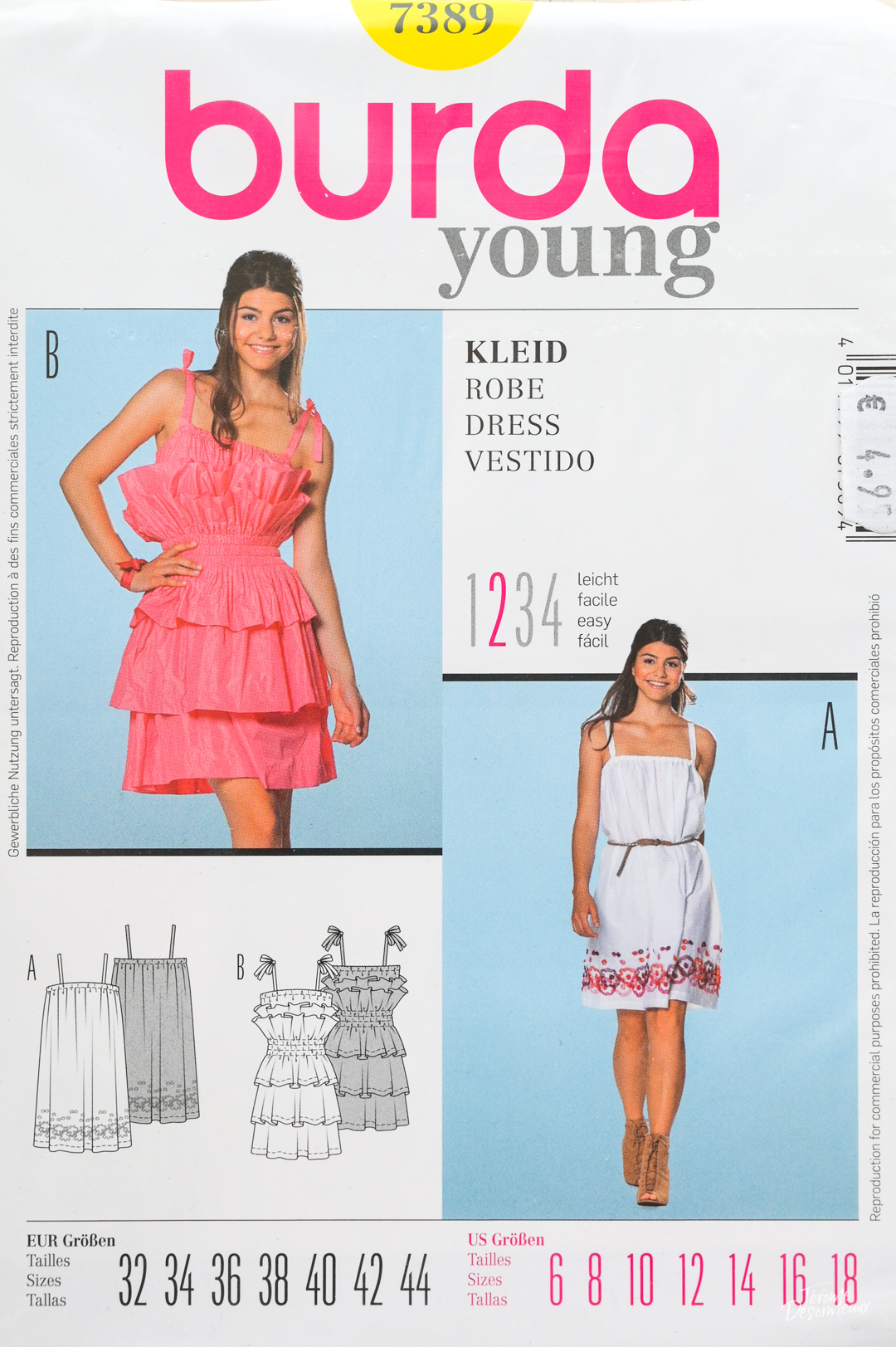 Burda-7389 Patron de couture Burda 7389