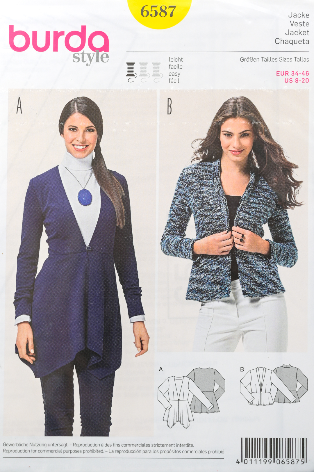 Burda-6587 Patron de couture burda 6587