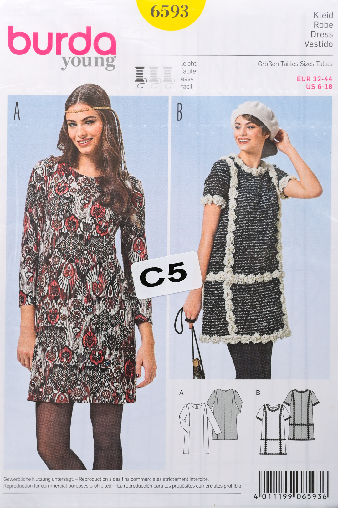 Burda-6593 Patron de couture Burda 6593