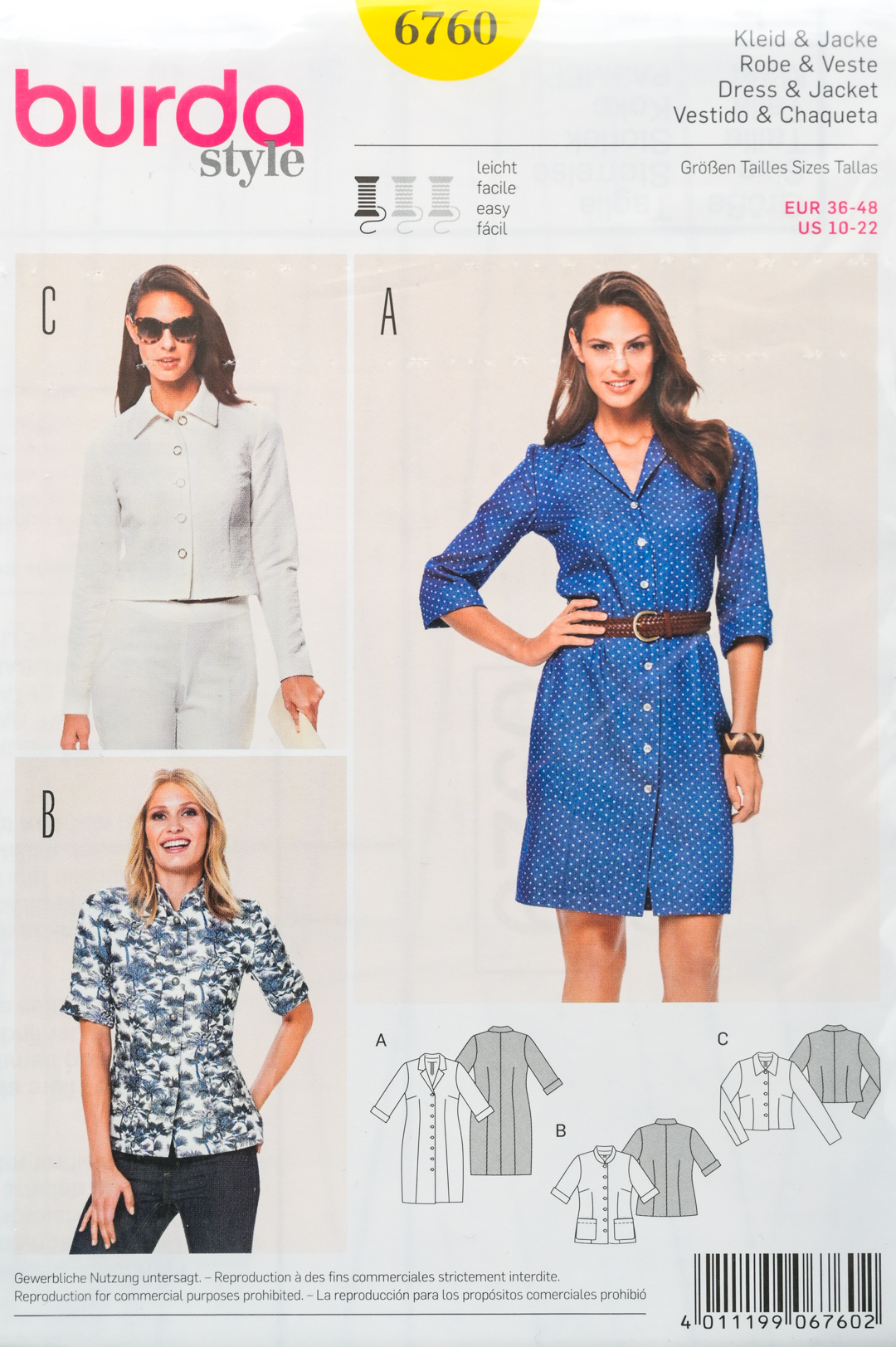 patron de couture Burda 6760