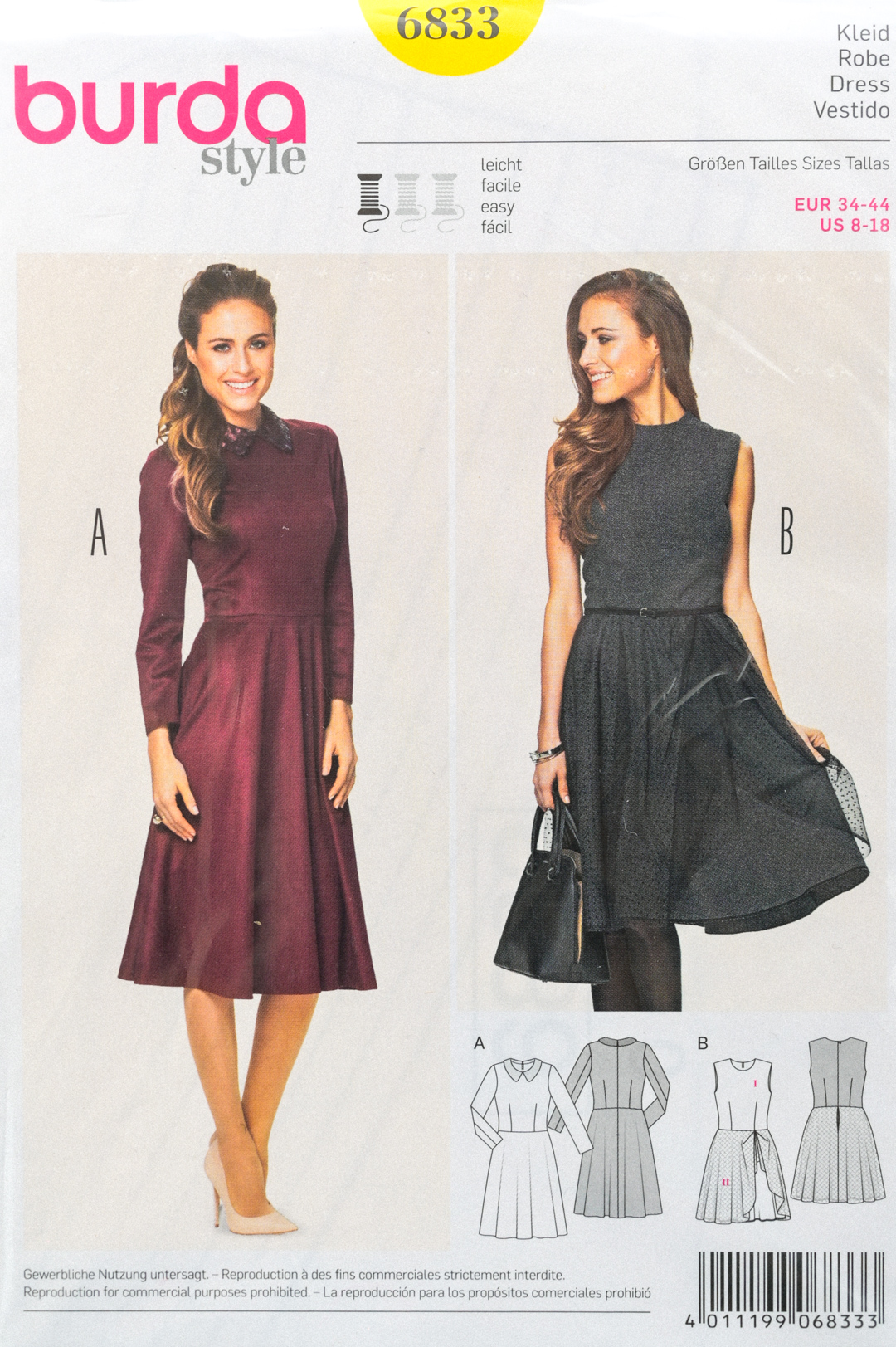 patron de couture Burda 6833