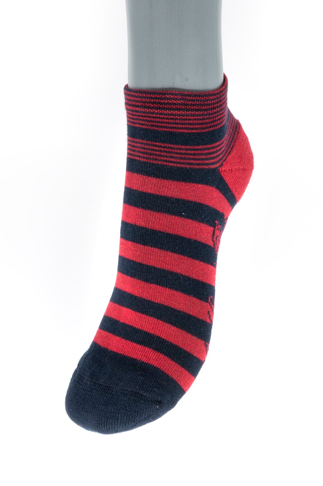 Berthe BAGSH13,2-2 Socquettes de sport rayées Rouge et Marine Berthe aux grands pieds