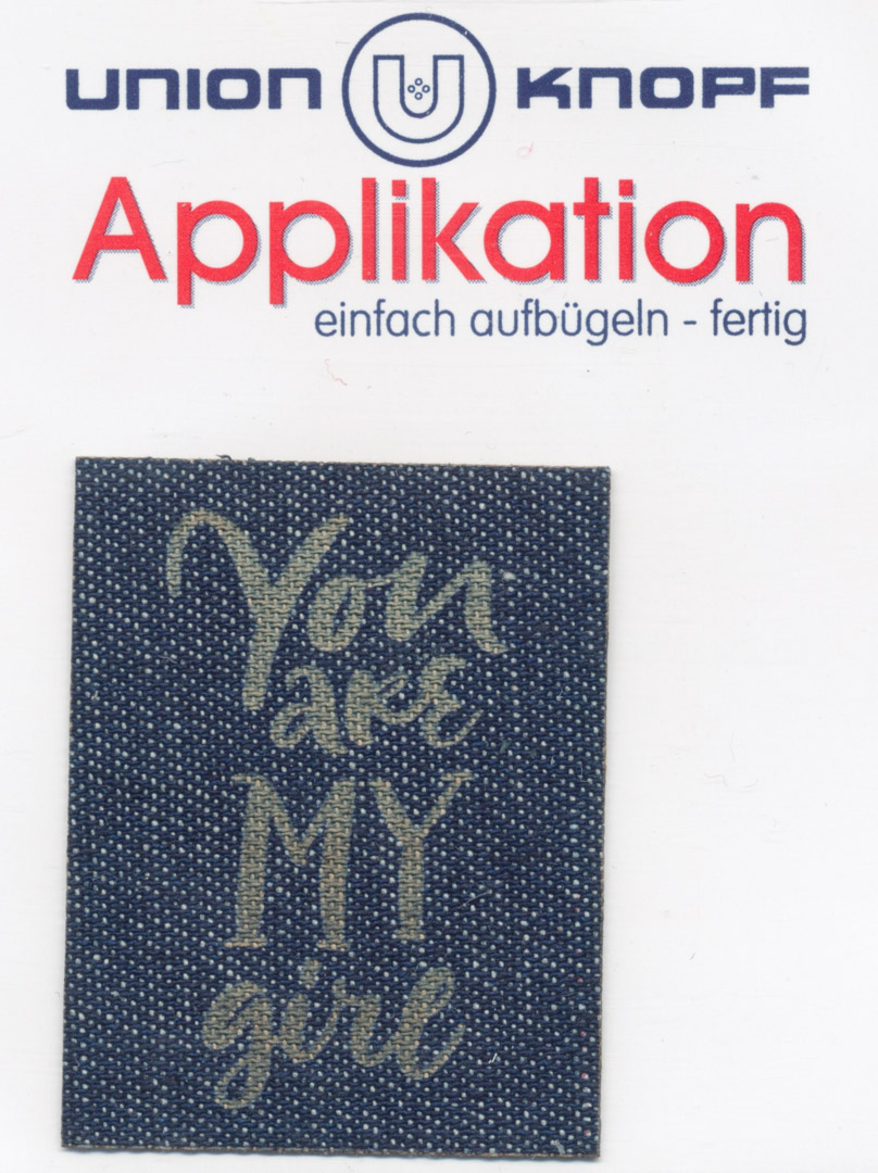 Mercerie écusson Badge Union Knopf_-8 Écusson Thermocollant - YOU ARE MY GIRL