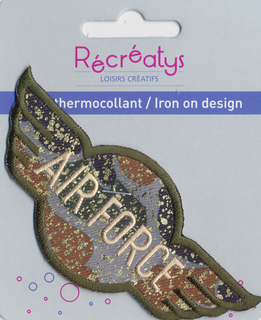 Mercerie écusson Récréatys-3 Écusson Thermocollant - AIRFORCE