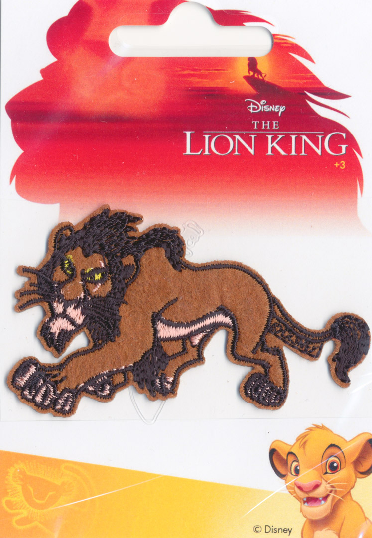 Mercerie écusson Roi lion disney 395-2 Écusson Thermocollant - ROI LION SCAR