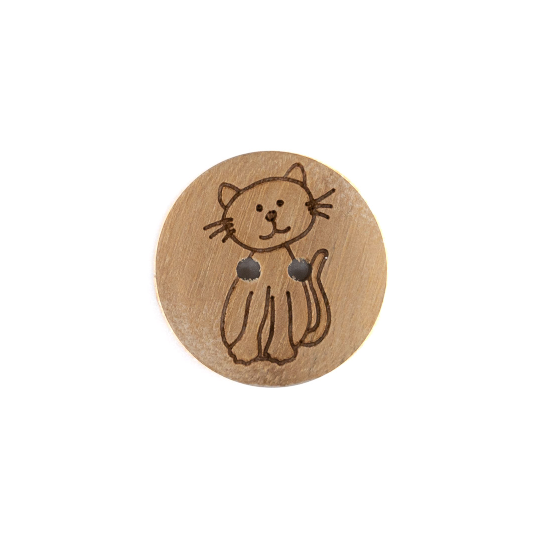 _DSX2901-2 Bouton en Bois Chaton