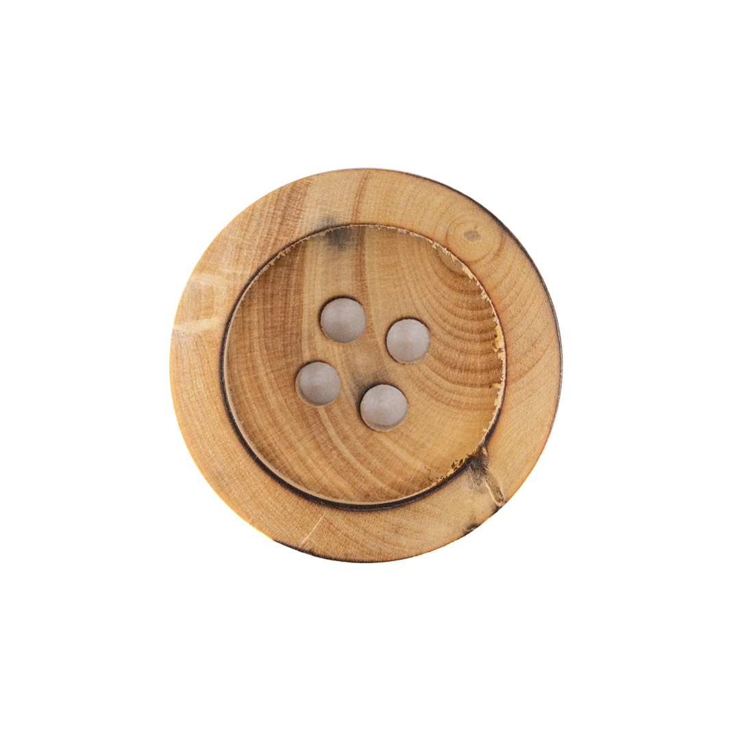 _DSX2907 Bouton en bois naturel aspect brûlé. Idéal pour vos créations d'été.
