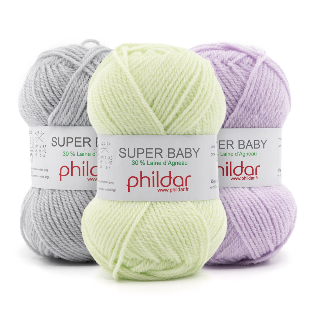 Pelote de laine à tricoter SUPER BABY - 25GR - Phildar - certifié