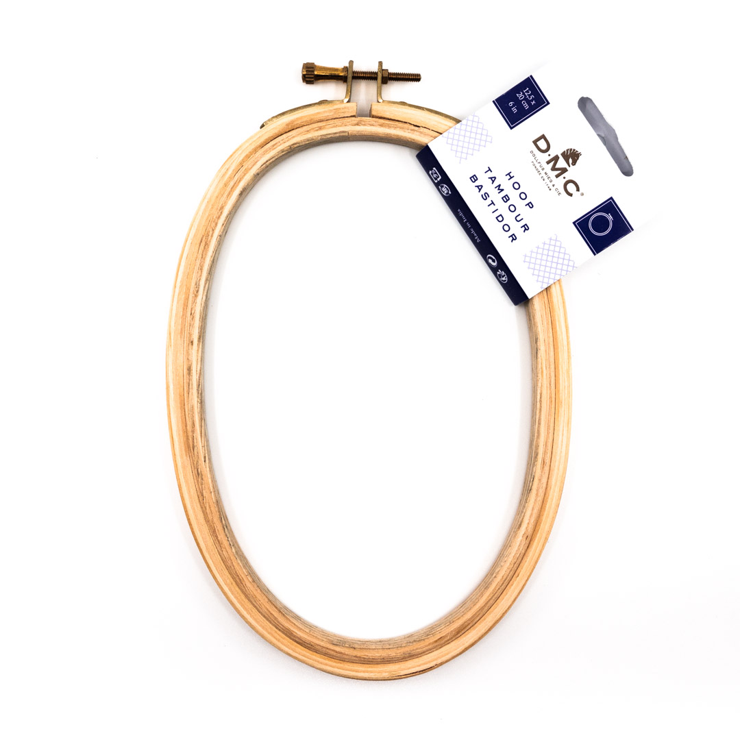 Tambour Ovale bois DMC - 12,5 cm x 20 cm - bois de Hêtre