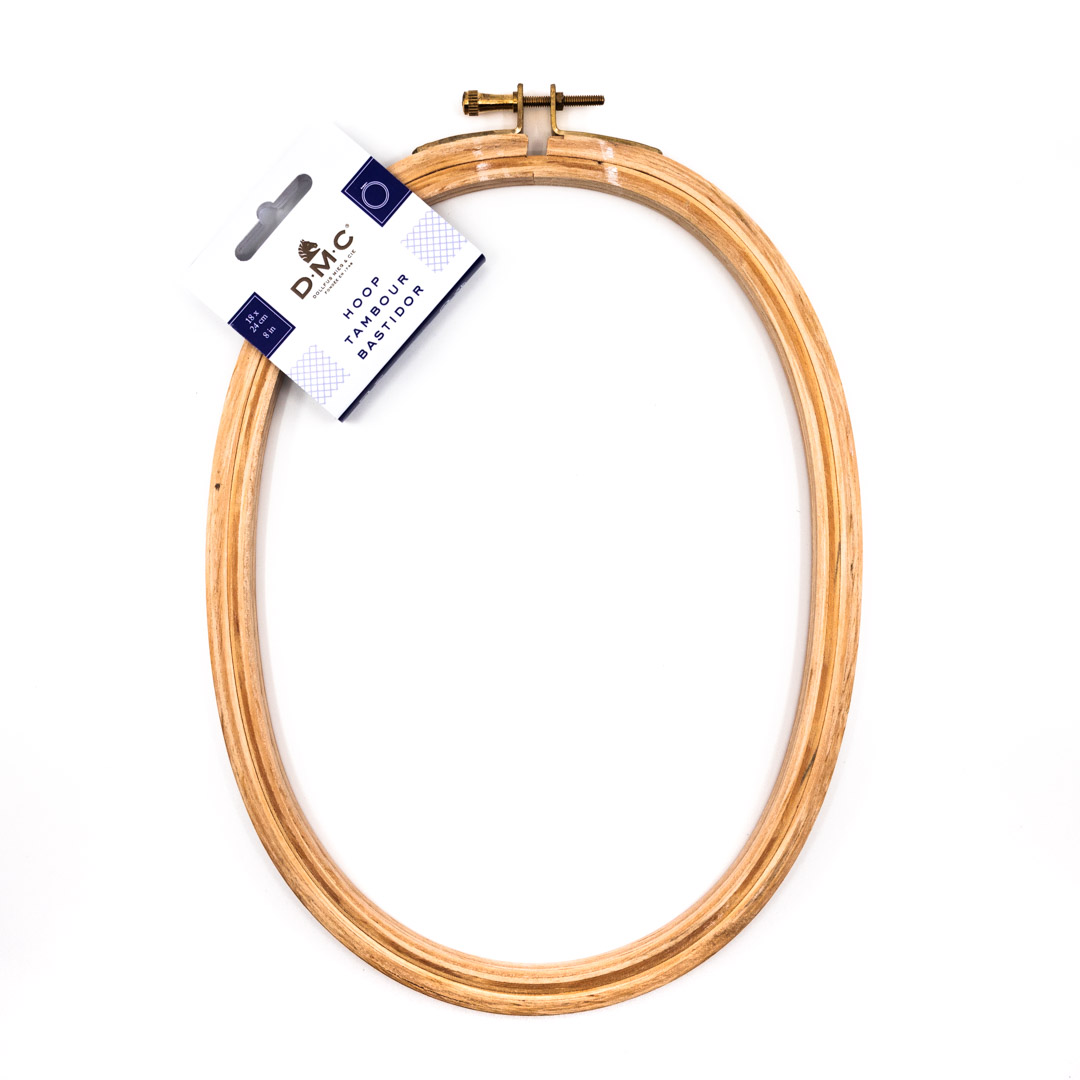 Tambour Ovale bois DMC - 18 cm x 24 cm - bois de Hêtre