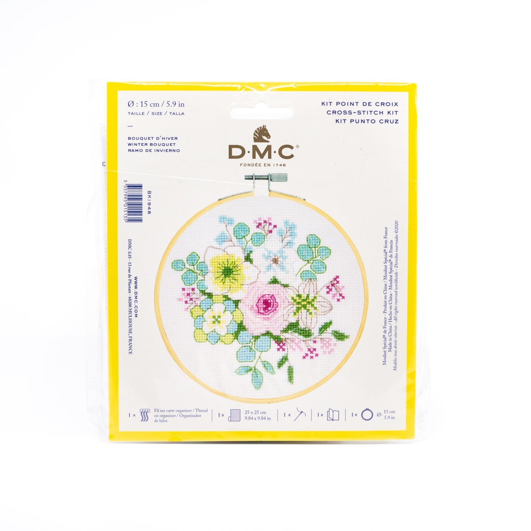 Kit point de croix DMC - BK948 Kit Point De Croix Bouquet de Fleurs Pastels