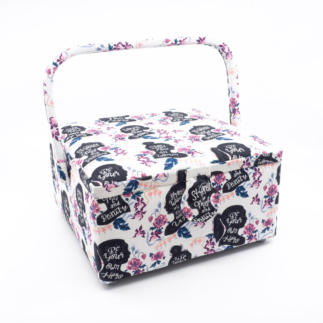 Boite à couture motif Silhouettes et fleurs