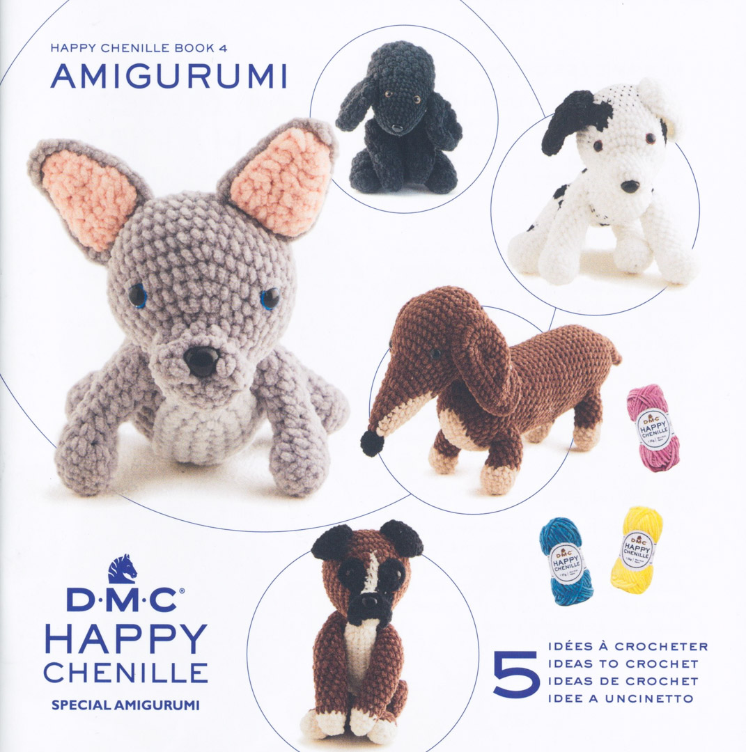 Livre DMC Happy chenille, motifs chiens, book n°4