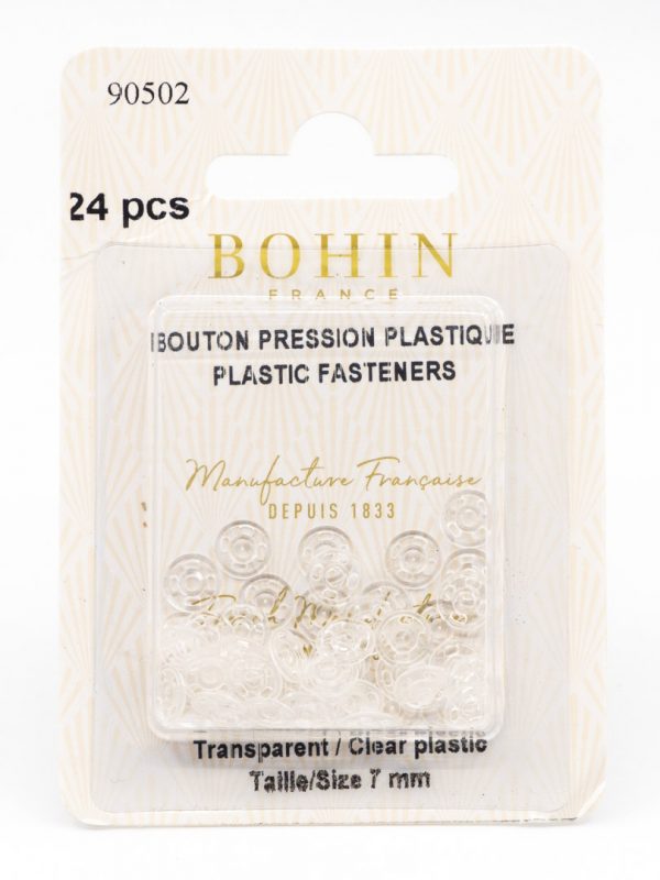 Pressions à coudre 7 mm plastique transparent BOHIN