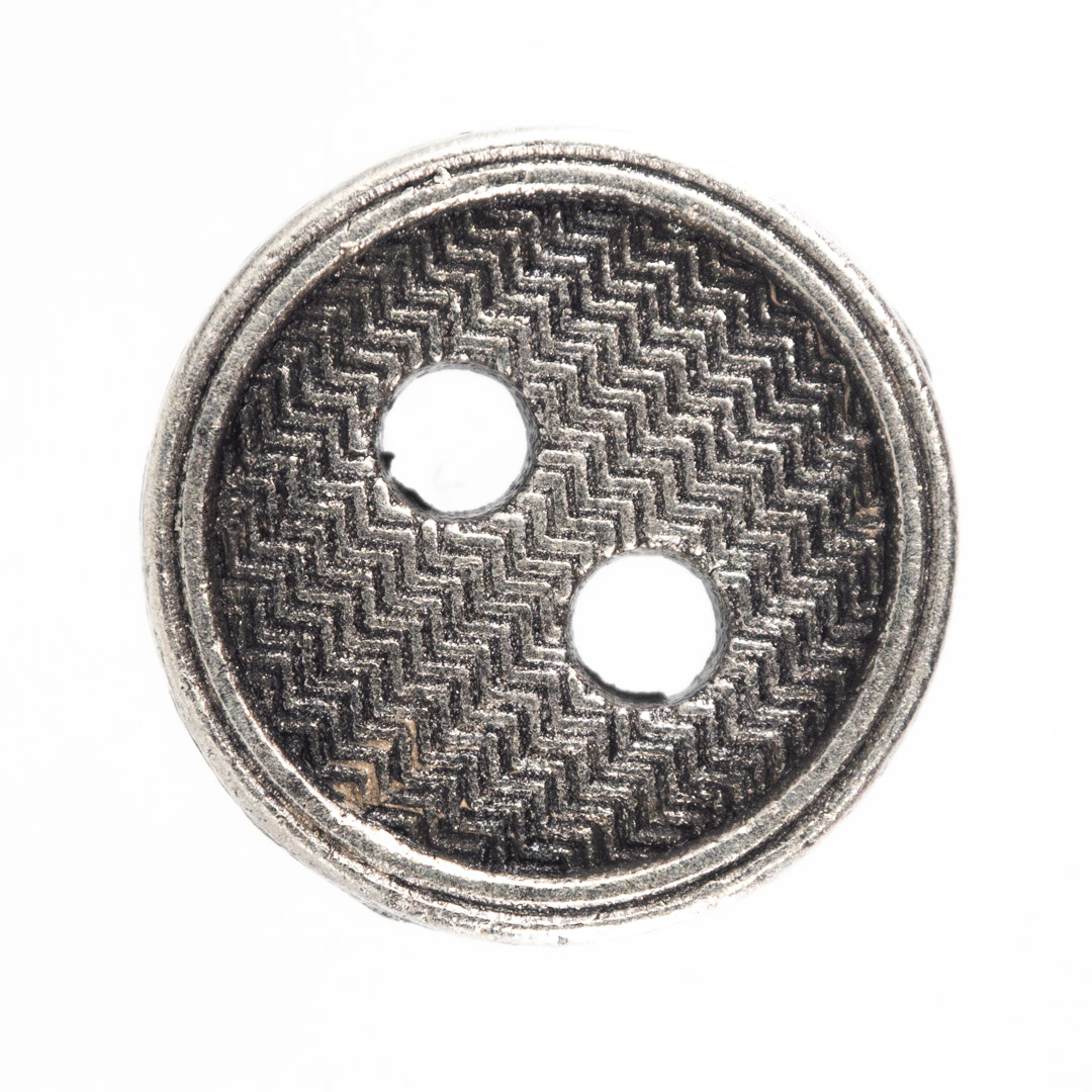 Bouton métal argent à collerette