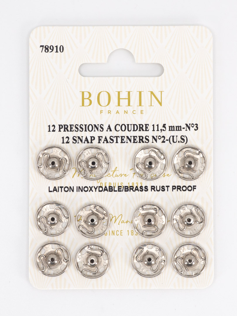 Pressions à coudre 15,5 mm laiton inoxydable