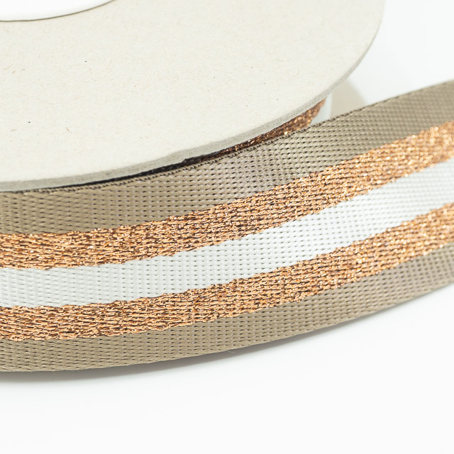 Sangle Polyester beige doré blanc