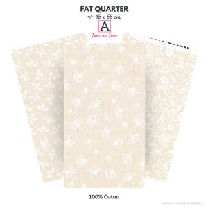 Coupon de tissu "FAT QUARTER" Collection Beige