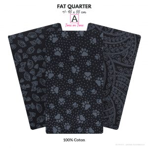 Coupon de tissu "FAT QUARTER" Collection Noir