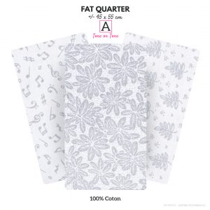 Coupon de tissu "FAT QUARTER" Collection Gris